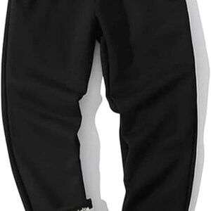 Shiyifa Men's Winter Warm Fleece Sherpa Lined Sweatpants 02 Black Size 2XL NWT